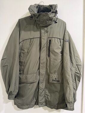 Spalding Men's Olive Hooded Puffer Jacket
